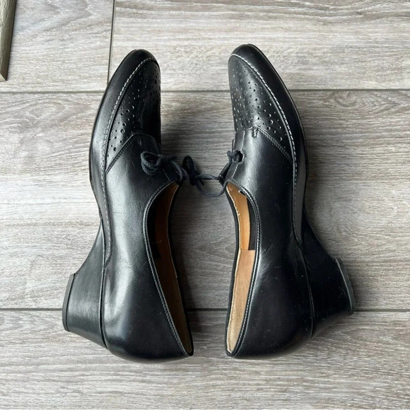 Vintage Contoura Black Full Leather  Lace Up Shoes - Picture 6 of 15